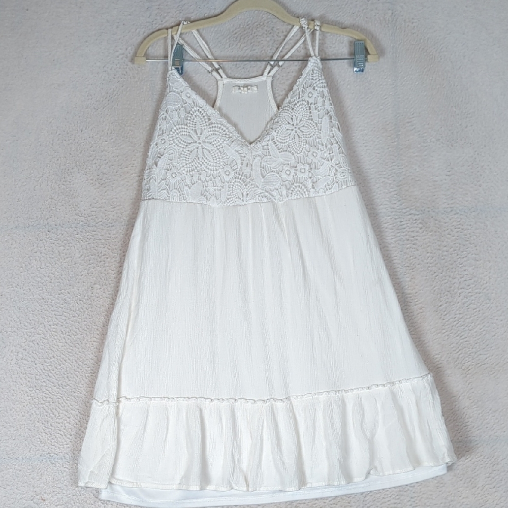 Maurices Women's White Lace Coastal Tank‎ Babydoll Dress Size S